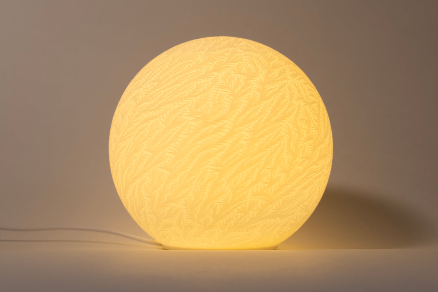 3D printed frost inspired lamp with delicate pattern and ambient glow