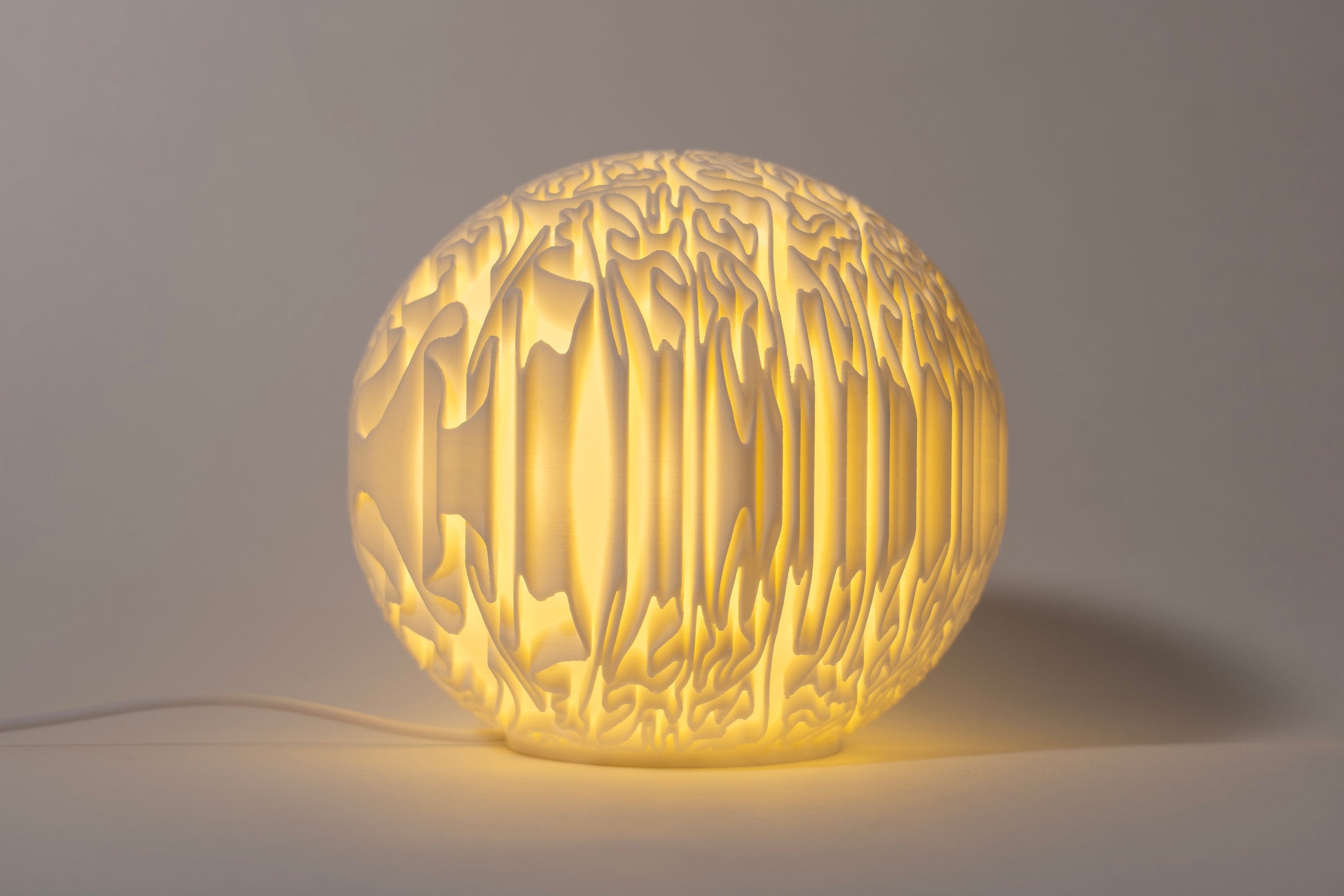 modern spherical lamp inspired by living forms and nature structures